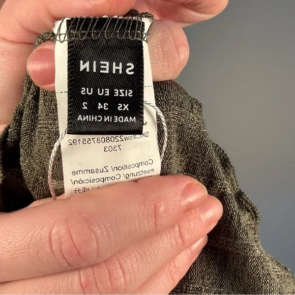 SHEIN Olive Ribbed Crop Top - Picture 4 of 4